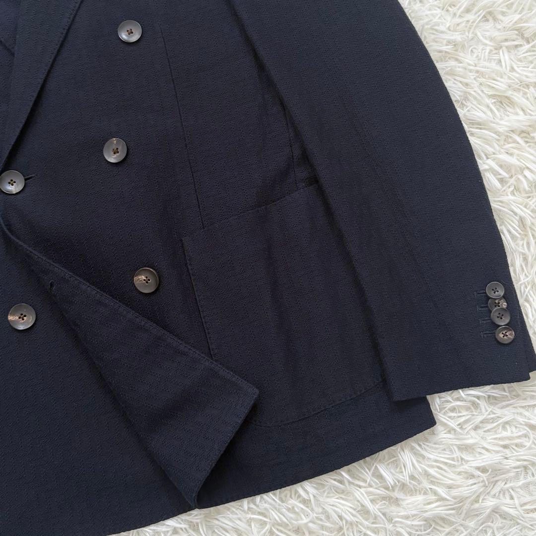 LARDINI ラルディーニ ダブルジャケット44 ネイビー ブートニエール付き