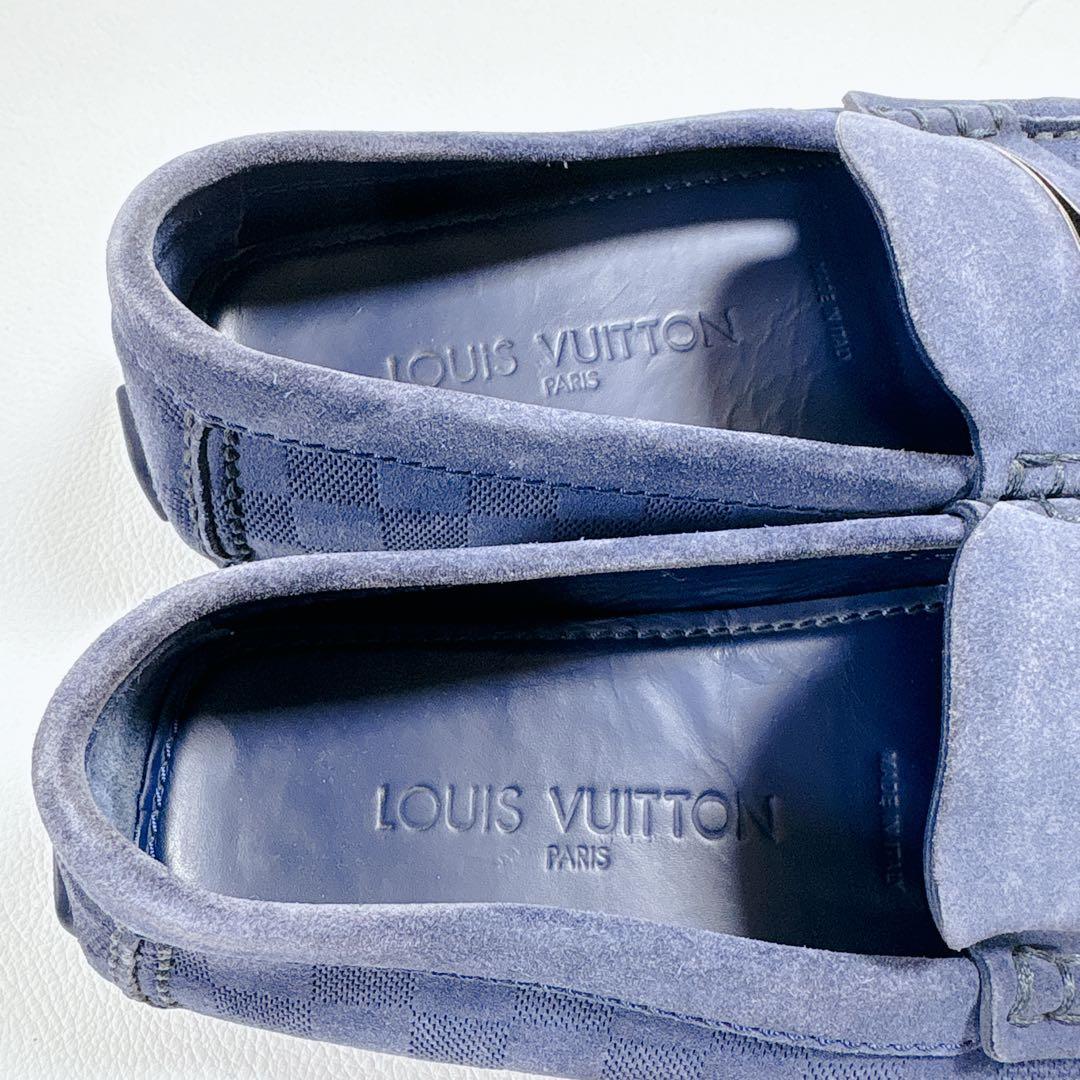 LV ルイヴィトン ドライビングシューズ ダミエ スエード ネイビー 5.5