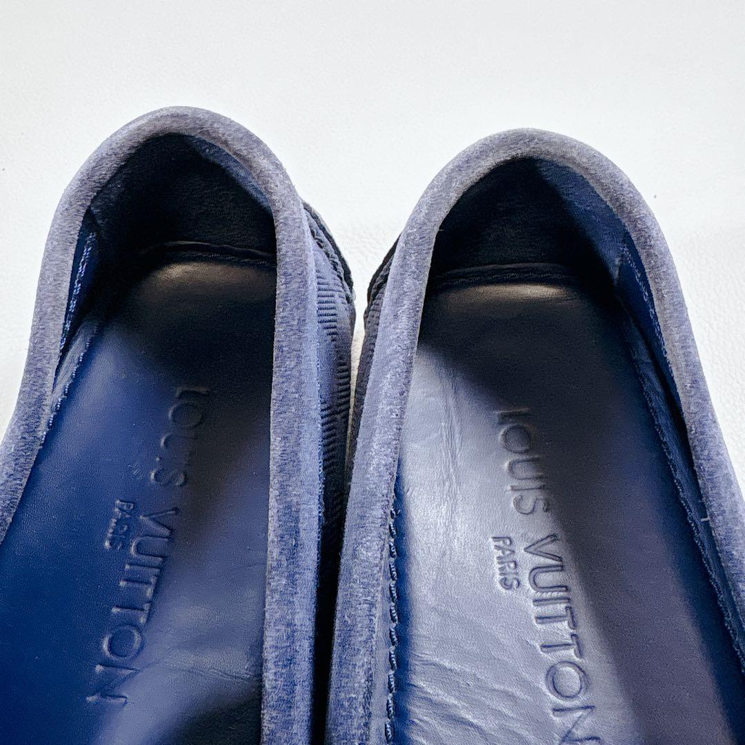 LV ルイヴィトン ドライビングシューズ ダミエ スエード ネイビー 5.5