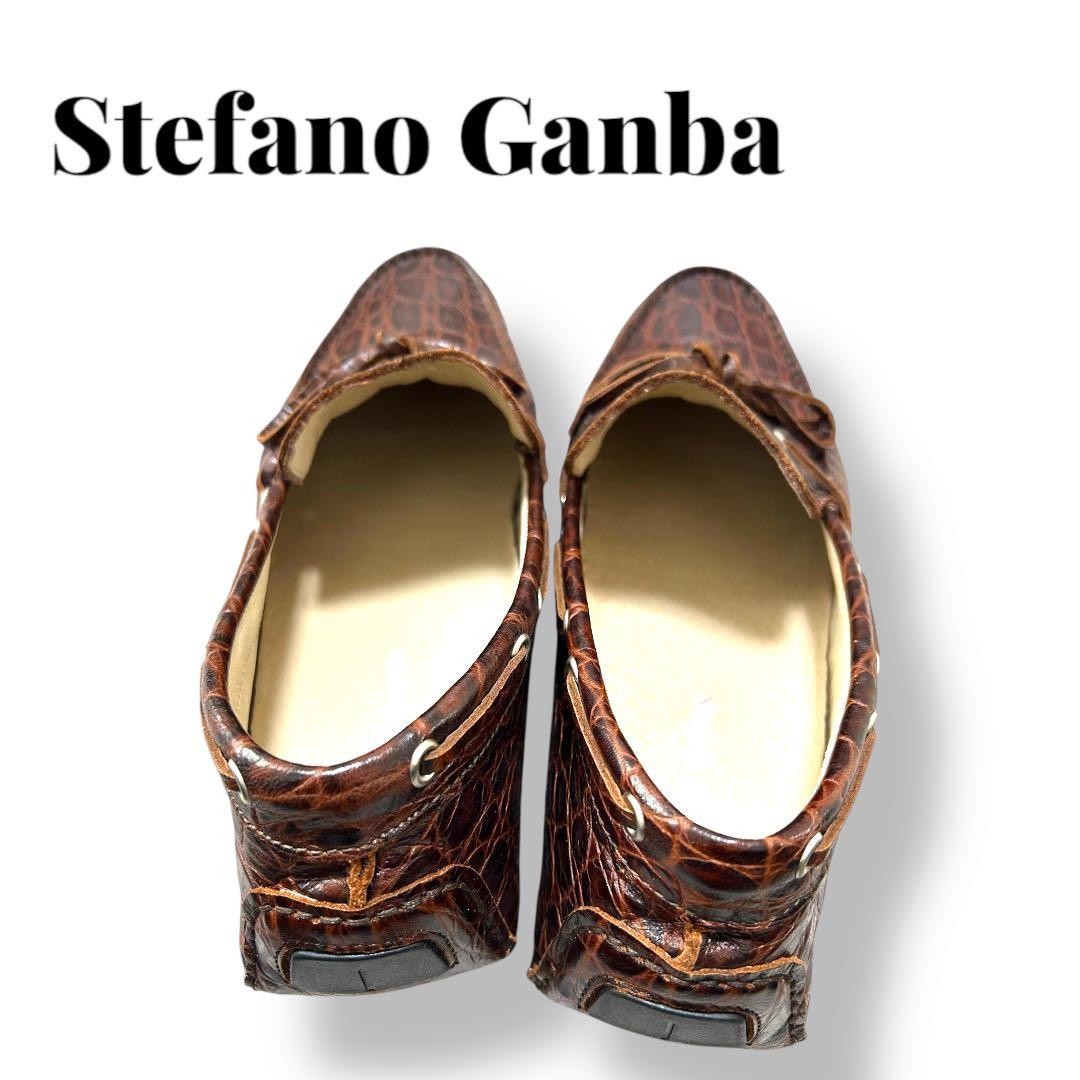 Stefano Gamba クロコダイル型押しドライビングシューズ　サイズ42