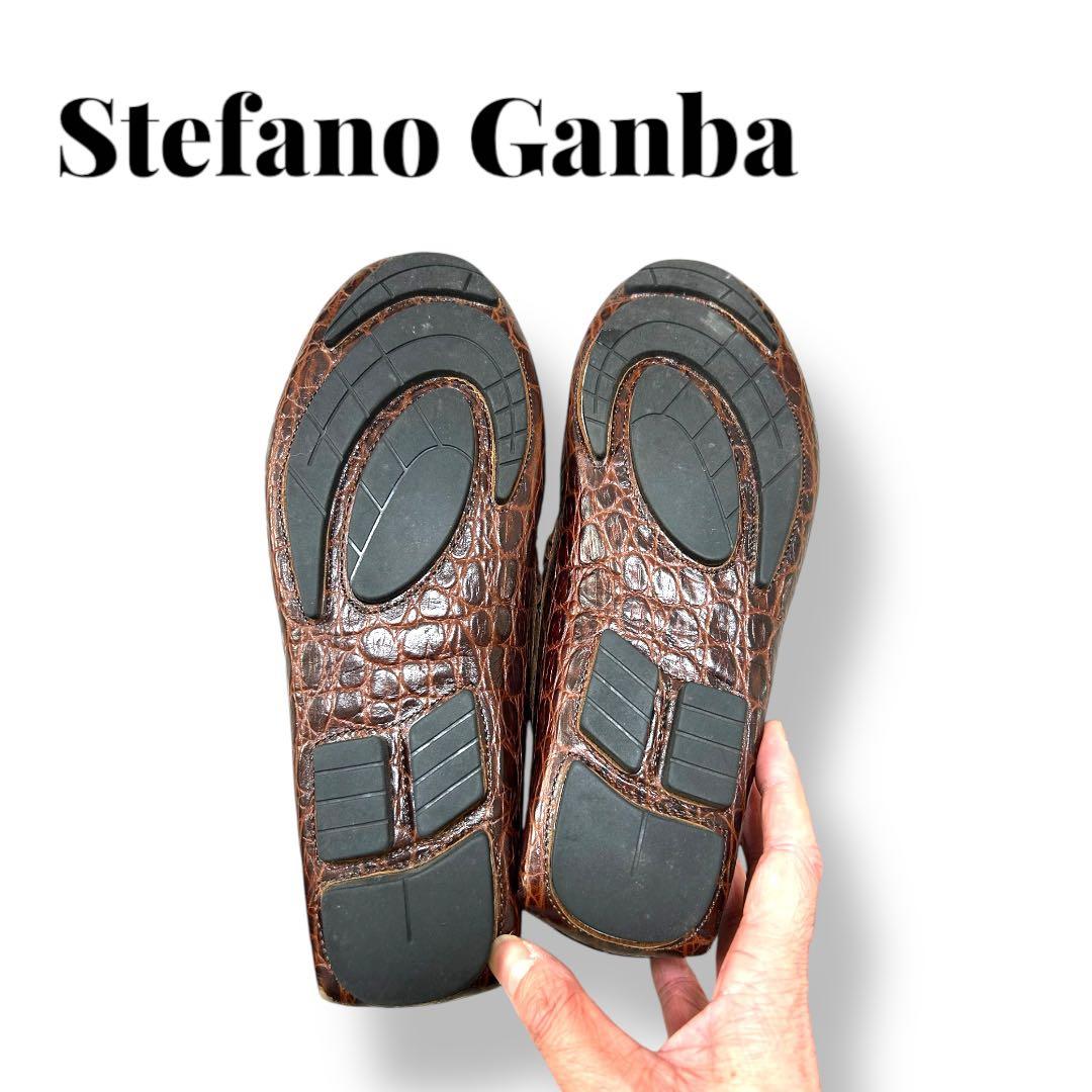 Stefano Gamba クロコダイル型押しドライビングシューズ　サイズ42