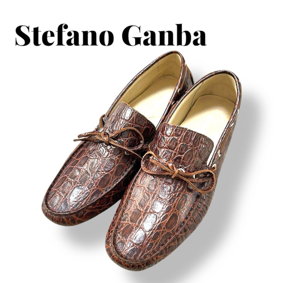 Stefano Gamba クロコダイル型押しドライビングシューズ　サイズ42