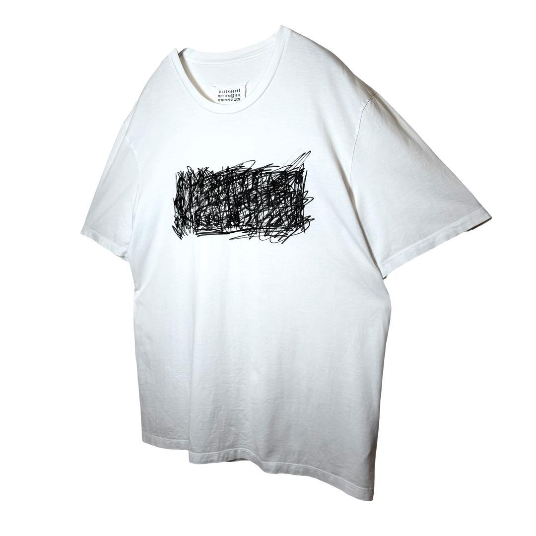 【美品/レア】メゾンマルジェラ⭐︎カレンダー ロゴ センター Tシャツ 半袖 48