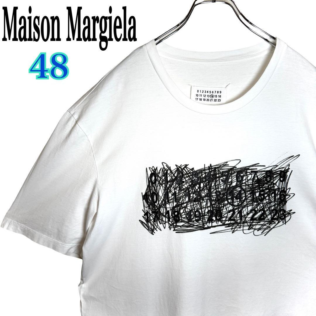 【美品/レア】メゾンマルジェラ⭐︎カレンダー ロゴ センター Tシャツ 半袖 48