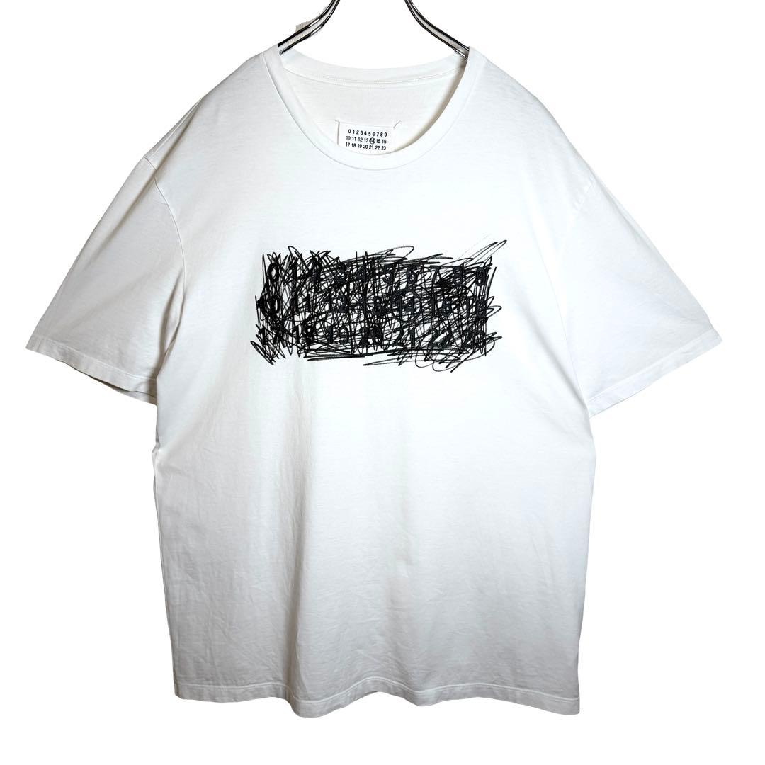 【美品/レア】メゾンマルジェラ⭐︎カレンダー ロゴ センター Tシャツ 半袖 48