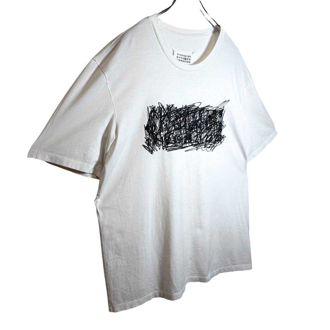 【美品/レア】メゾンマルジェラ⭐︎カレンダー ロゴ センター Tシャツ 半袖 48