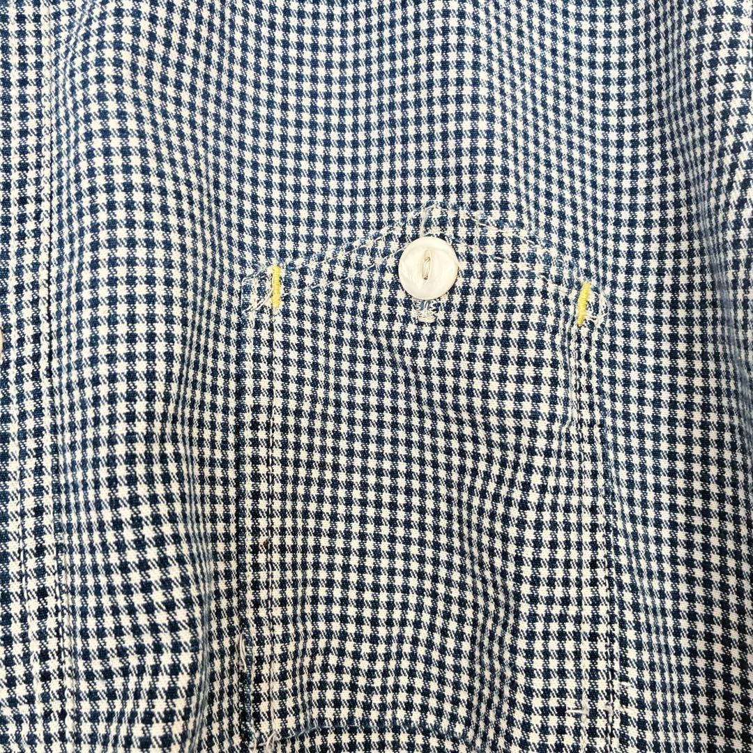 post overalls チェック 長袖 シャツ USA製 Lサイズ