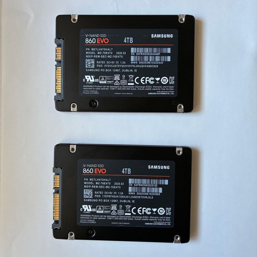 Samsung 860 EVO 4TB SSD 2台セット