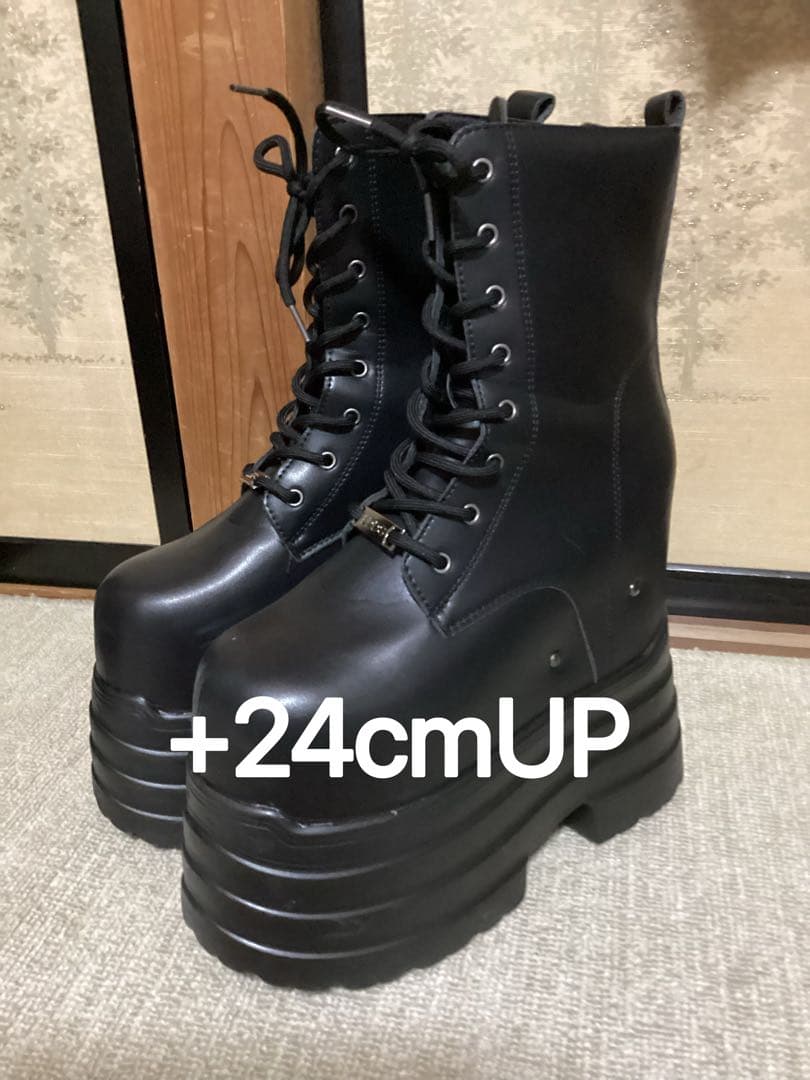 厚底ブーツ シークレットブーツ +24cm コスプレ （24.5~25cm）