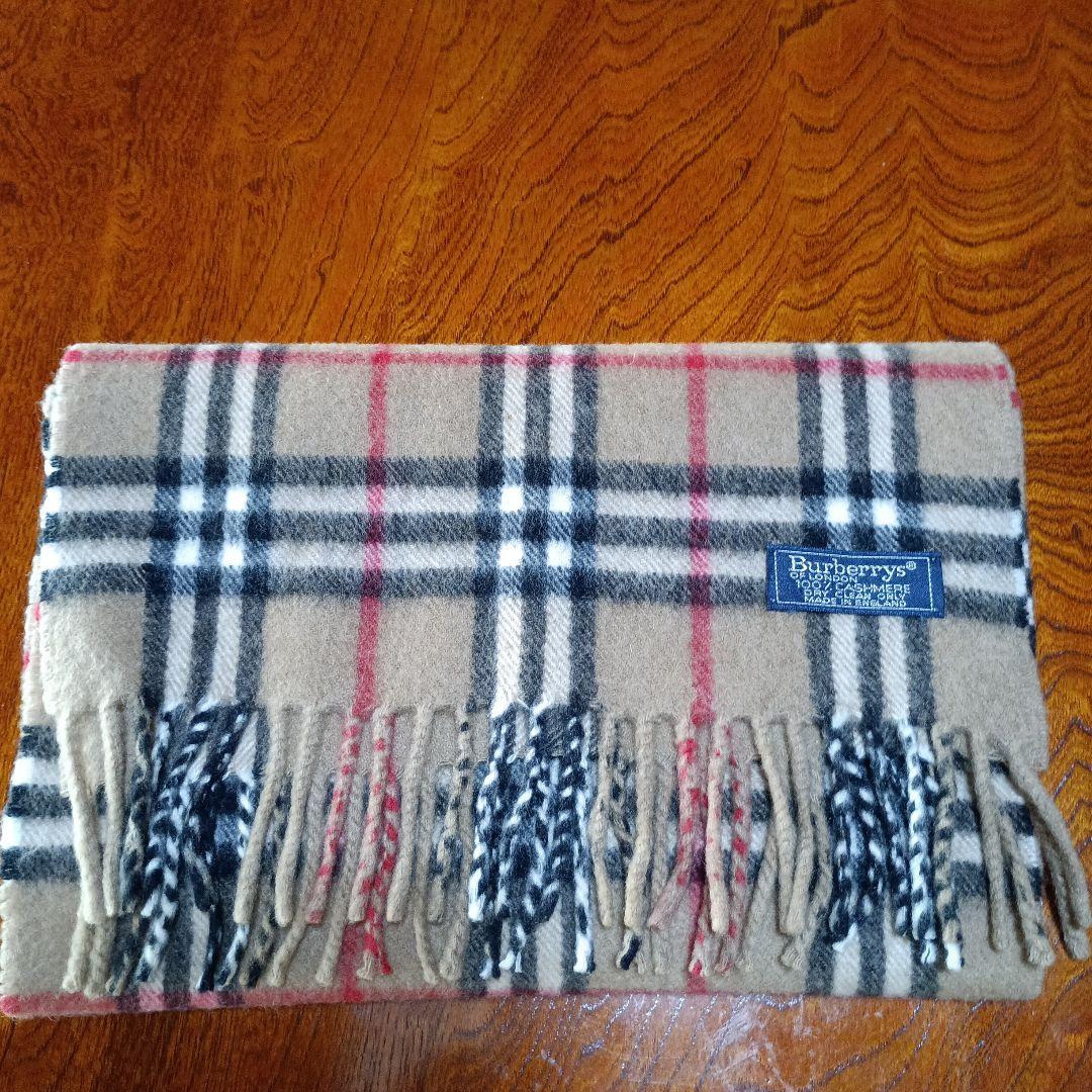 美品 バーバリー カシミア100％ マフラー ノバチェック ベージュ
