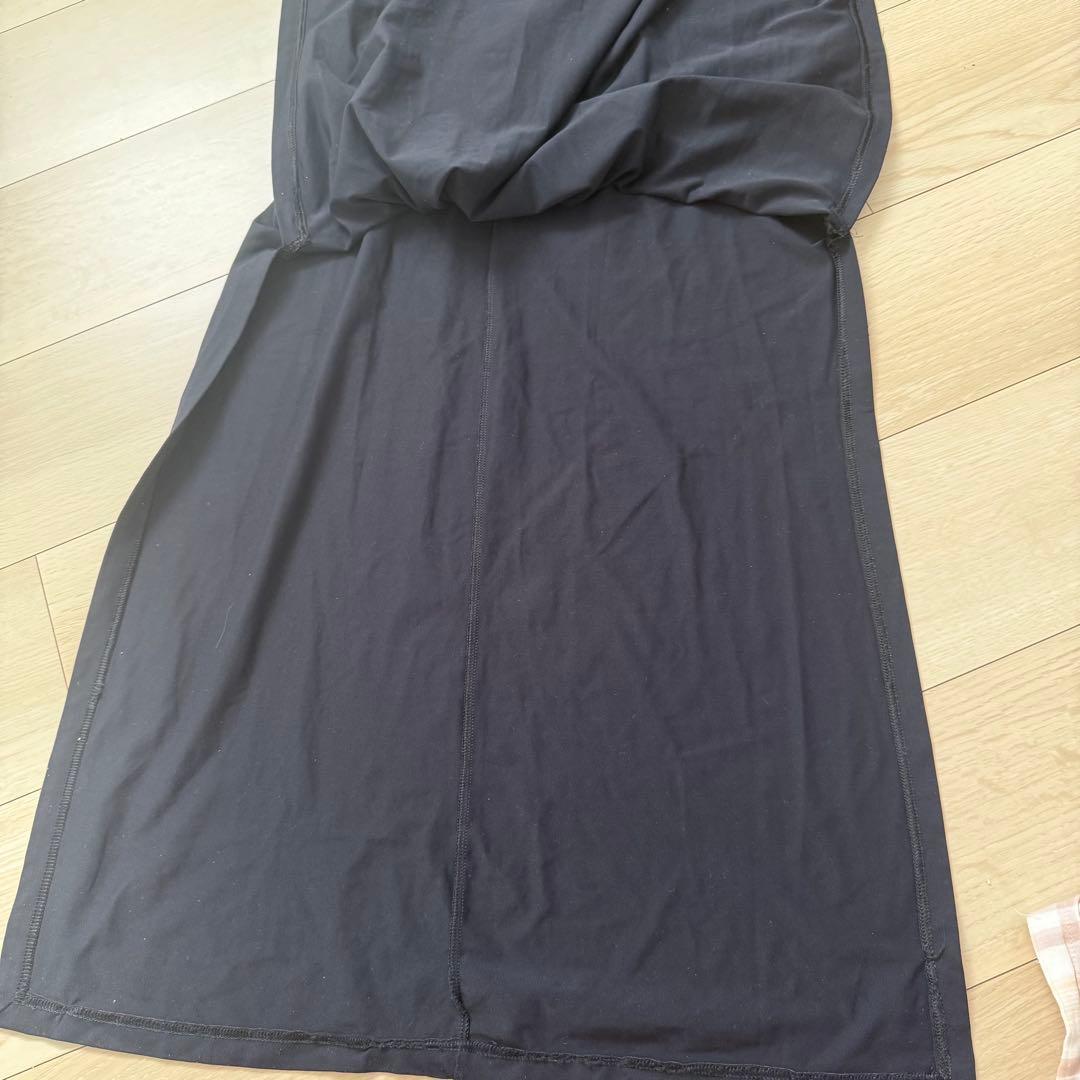 FENDI JEANS フェンディ ポロワンピース ロゴ 黒 マキシ丈 半袖 R