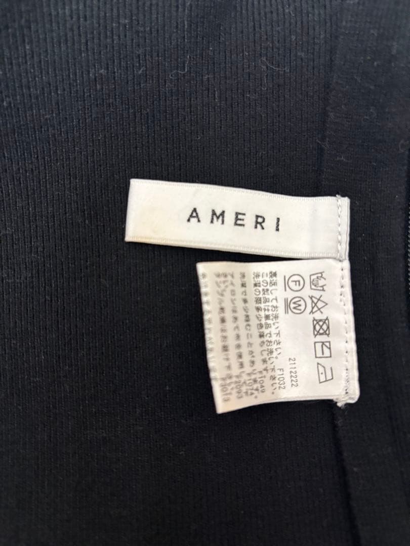 【美品】オーバーハイウエストニットスカート　AMERI VINTAGE 黒花柄