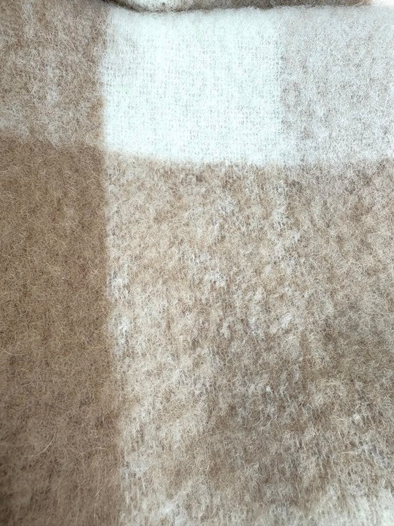 メゾンキツネ　チェックフリンジマフラー