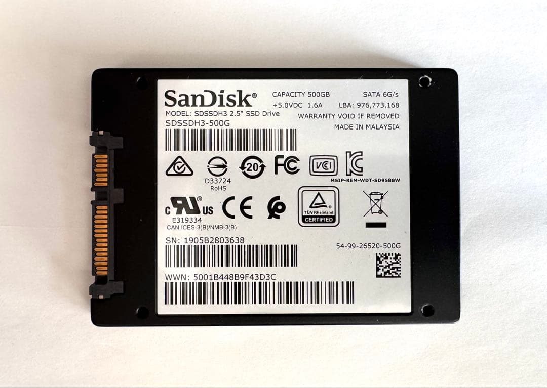 SanDisk 内蔵SSD 2.5インチ 500GB SSD SATA3.0