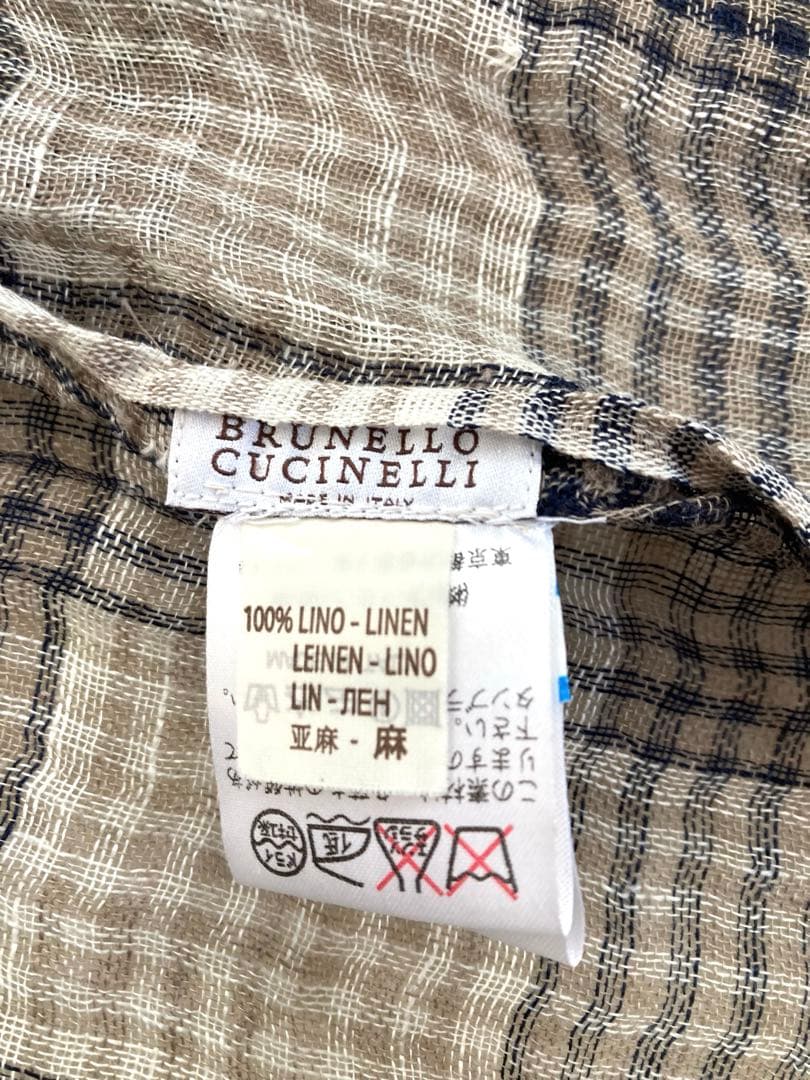 brunello cucinell 大判チェック柄ストール・ショール　イタリア製