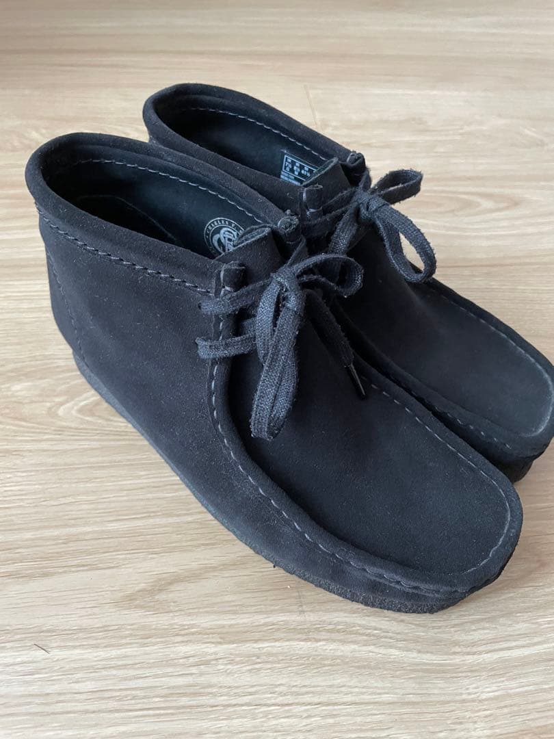 CLARKS ORIGINALS ワラビーブーツ ブラックスエード UK7.5