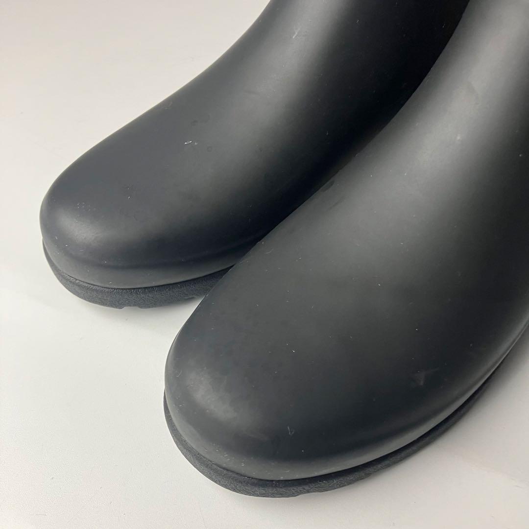 【新品級】HUNTERリファインドトールスタッズバックブーツ　長靴　黒　23cm
