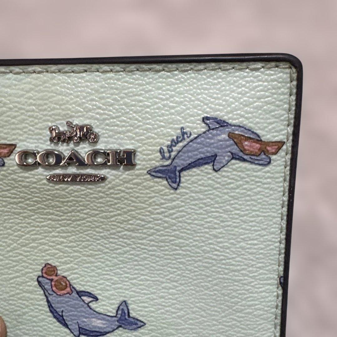 サ*イ様 〔COACH 〕コーチ♡イルカ二つ折り財布 未使用品♡ミントグリーンハ