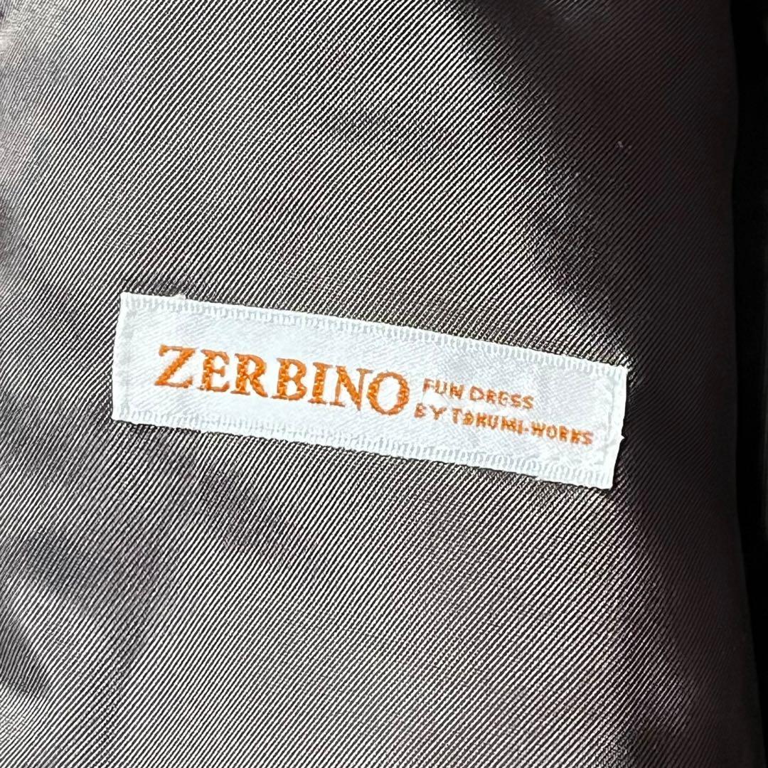 Zerbino ゼルビーノ テーラードジャケット チェック ウール ブラウン S