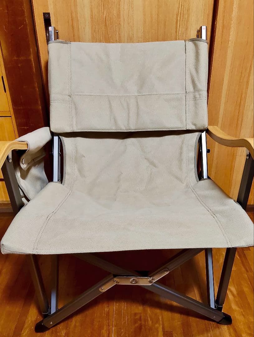 美品【アウトドアチェア】ICECO ハイバックチェア ベージュ　キャンプ