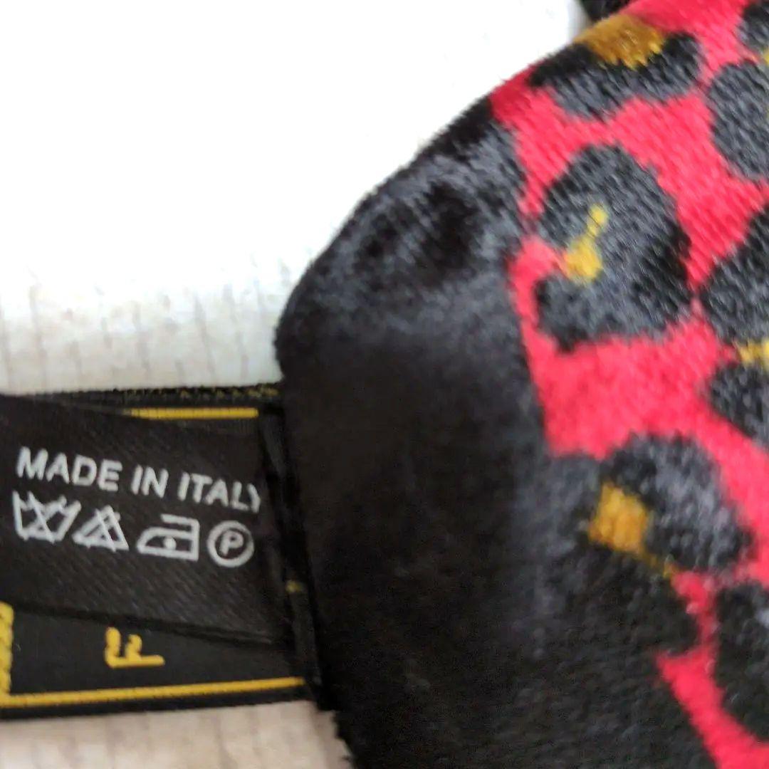 ☆美品☆ FENDI レオパード柄 マフラー ストール 赤 黒 金