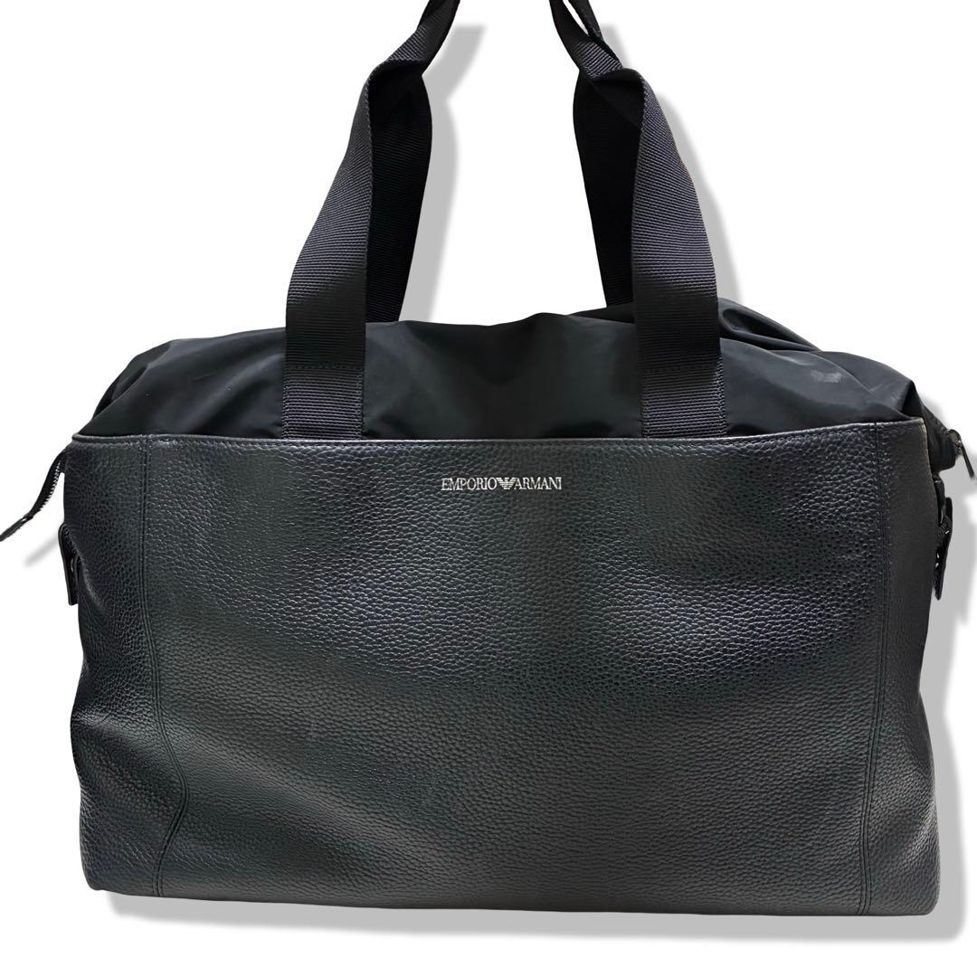 バッグ EMPORIO ARMANI Bostonbag BLK leather