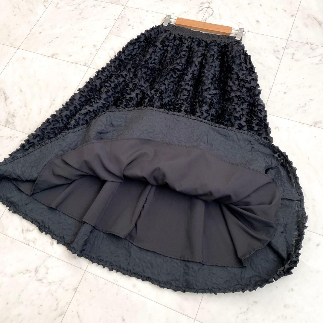 CAWAII2024AW たっぷり花びらフリルのティアードミディアムスカート