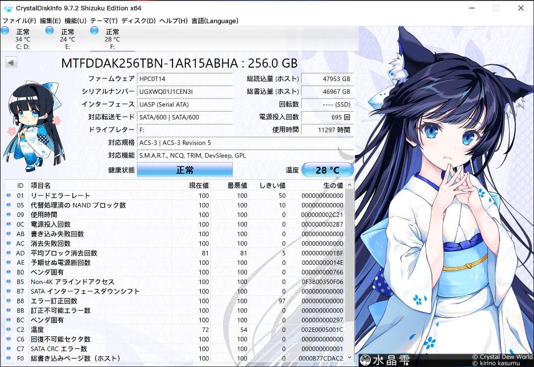 【2枚セット】Micron 2.5インチ SATA SSD 256GB*2