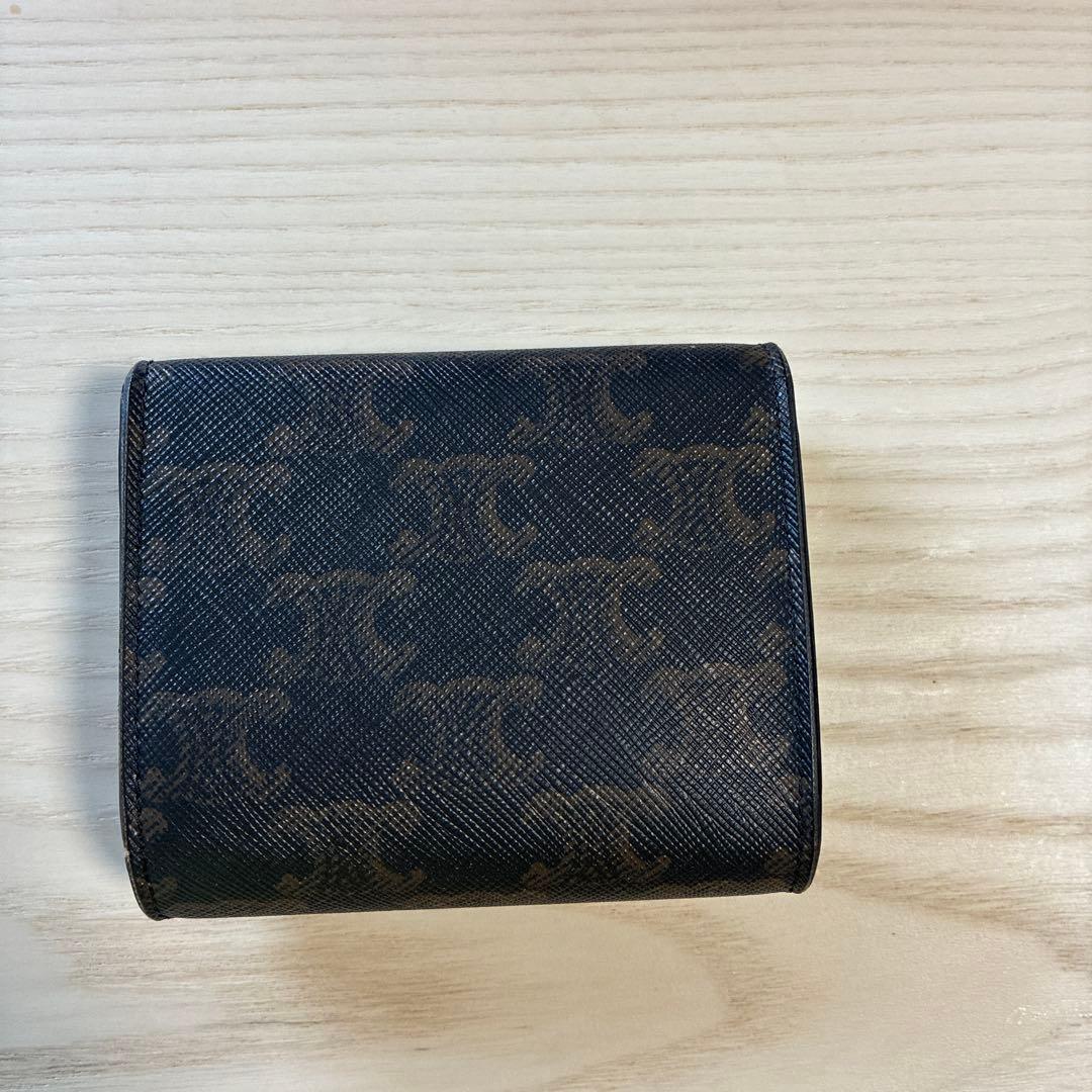 CELINE 三つ折り財布 ブラック レザー