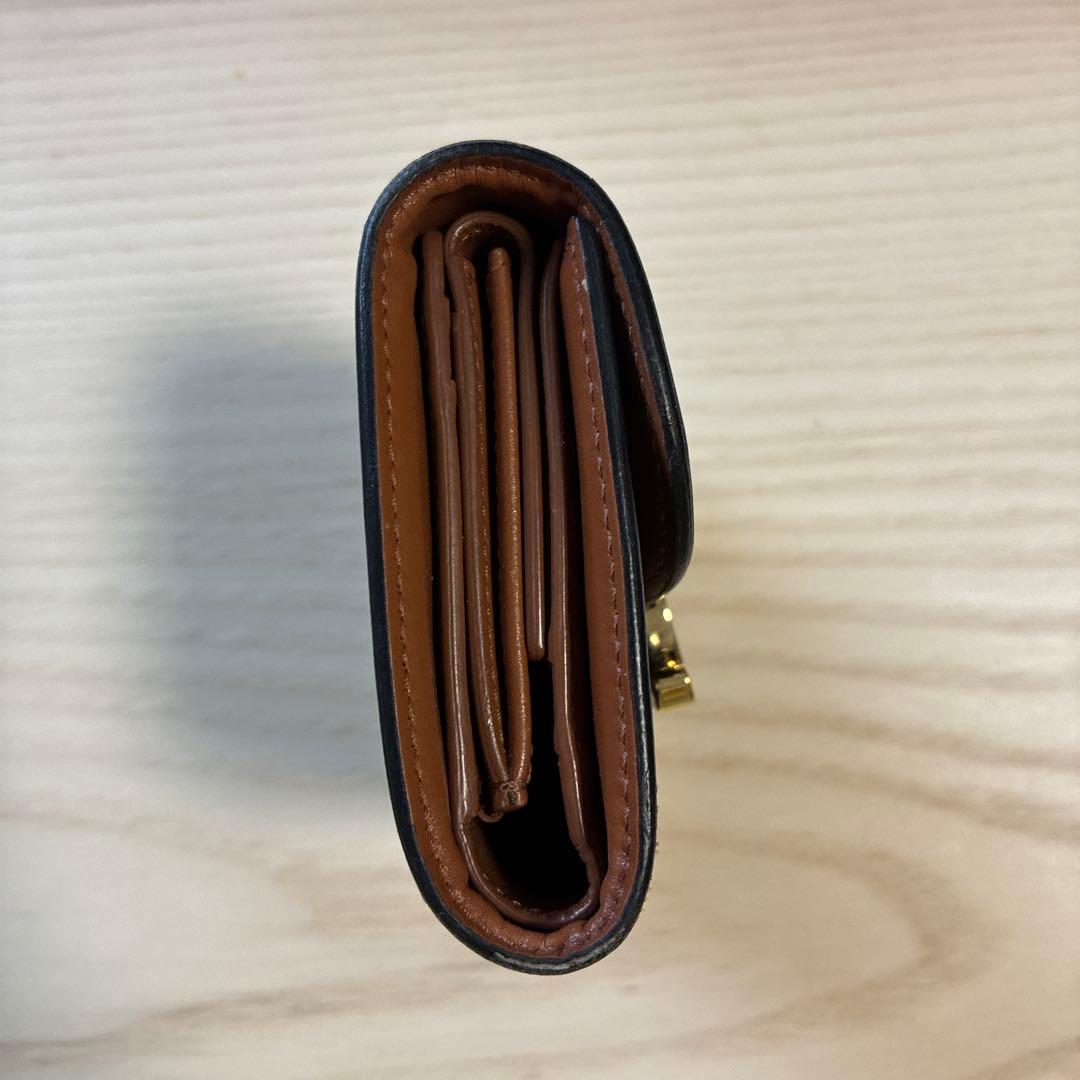 CELINE 三つ折り財布 ブラック レザー