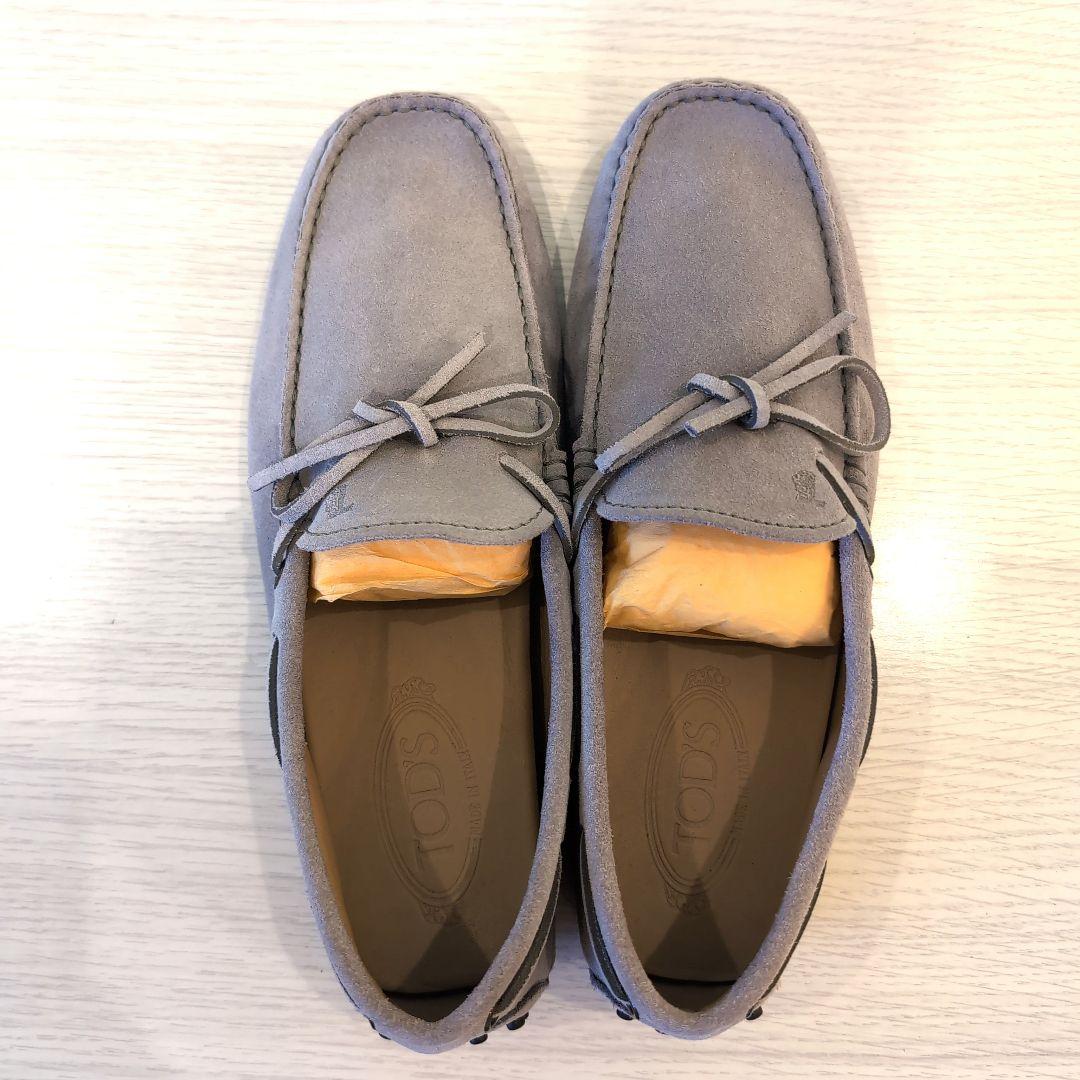 【未使用】TOD'S ゴンミーニ　グレー スエード モカシン