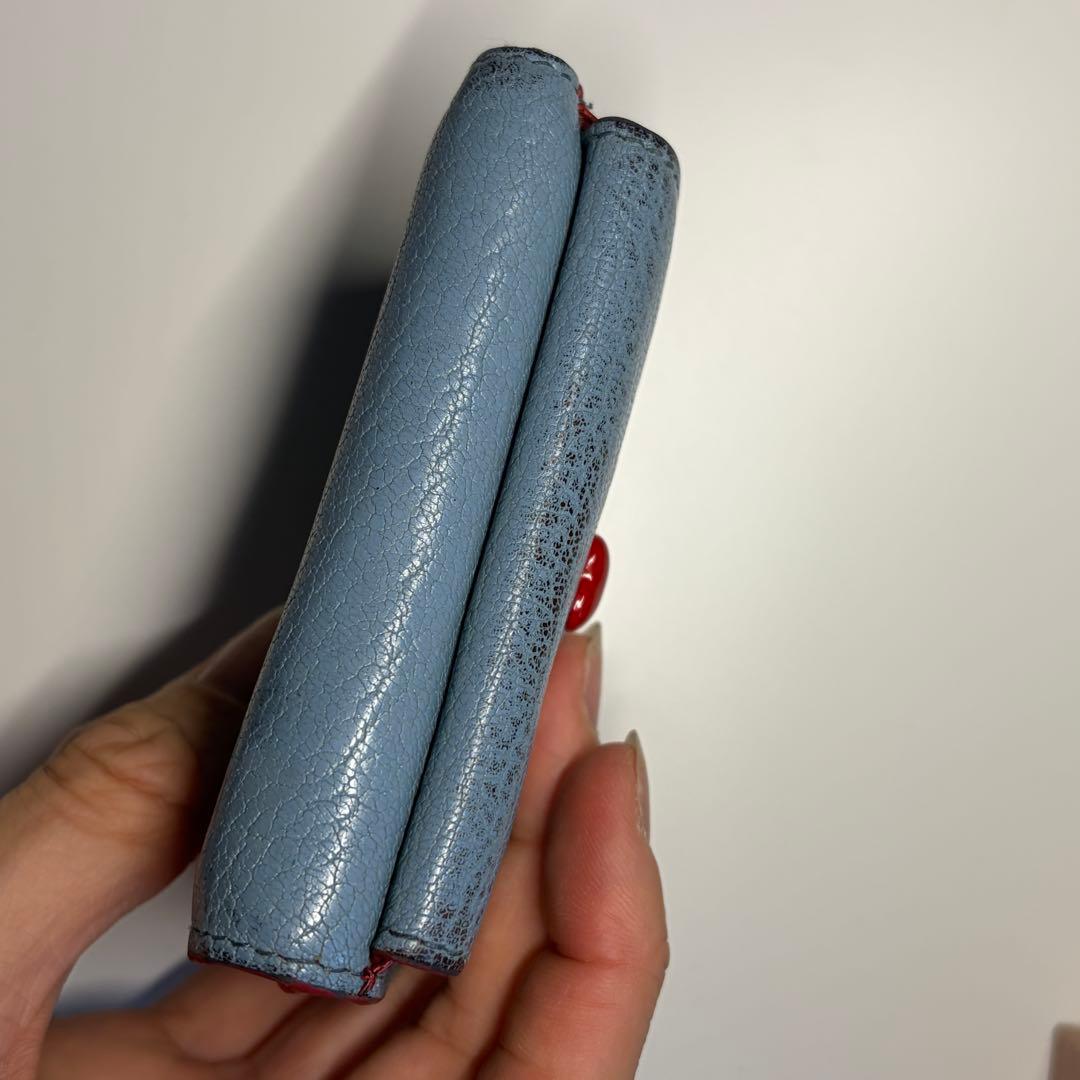 miu miu マドラス ラブレター 三つ折り財布 青 ブルー ミュウミュウ