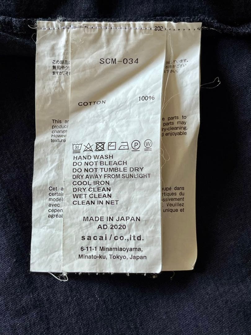 sacai コットンポケット付きTシャツ SCM-034 ネイビー 4