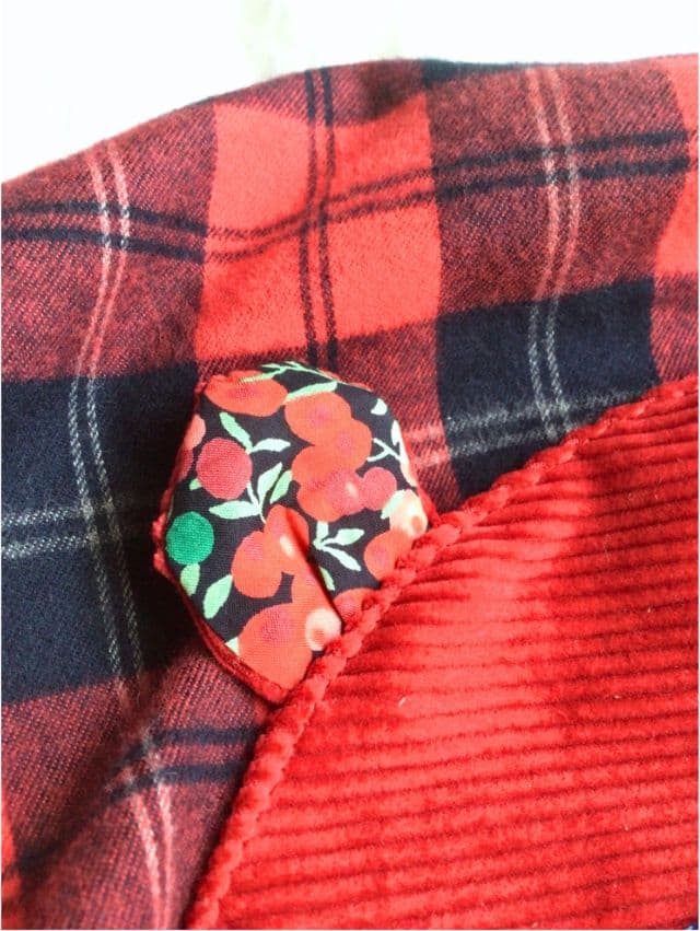 リバティポケット！バルーンキュロット リンゴ刺繍 ゆったり もんぺ ハンドメイド