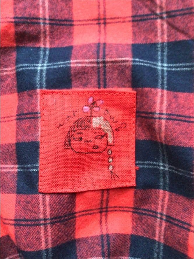 リバティポケット！バルーンキュロット リンゴ刺繍 ゆったり もんぺ ハンドメイド