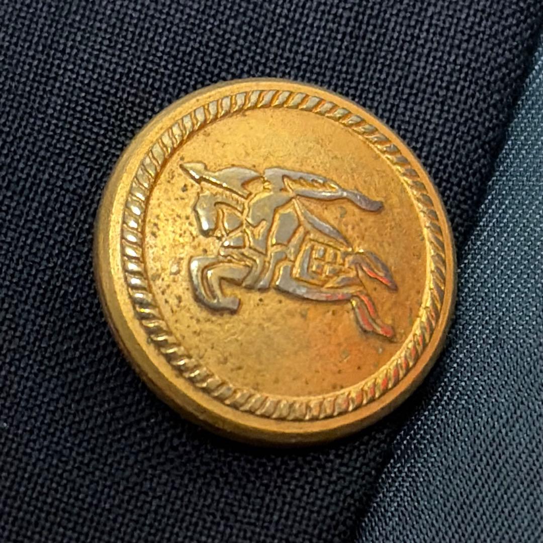 美品✨バーバリーロンドン✨金ボタン　紺ブレ　XL 大きいサイズ　ボタン刻印 3B