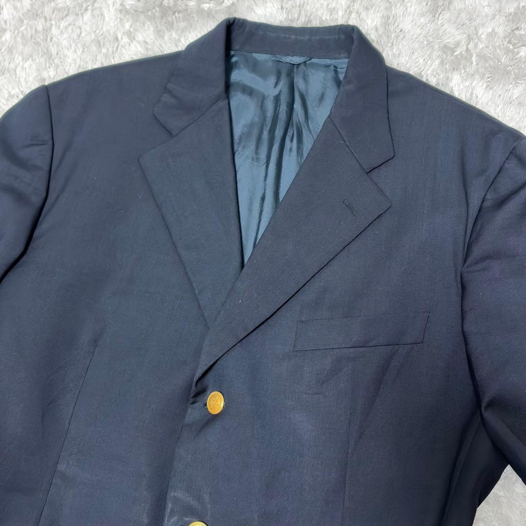 美品✨バーバリーロンドン✨金ボタン　紺ブレ　XL 大きいサイズ　ボタン刻印 3B