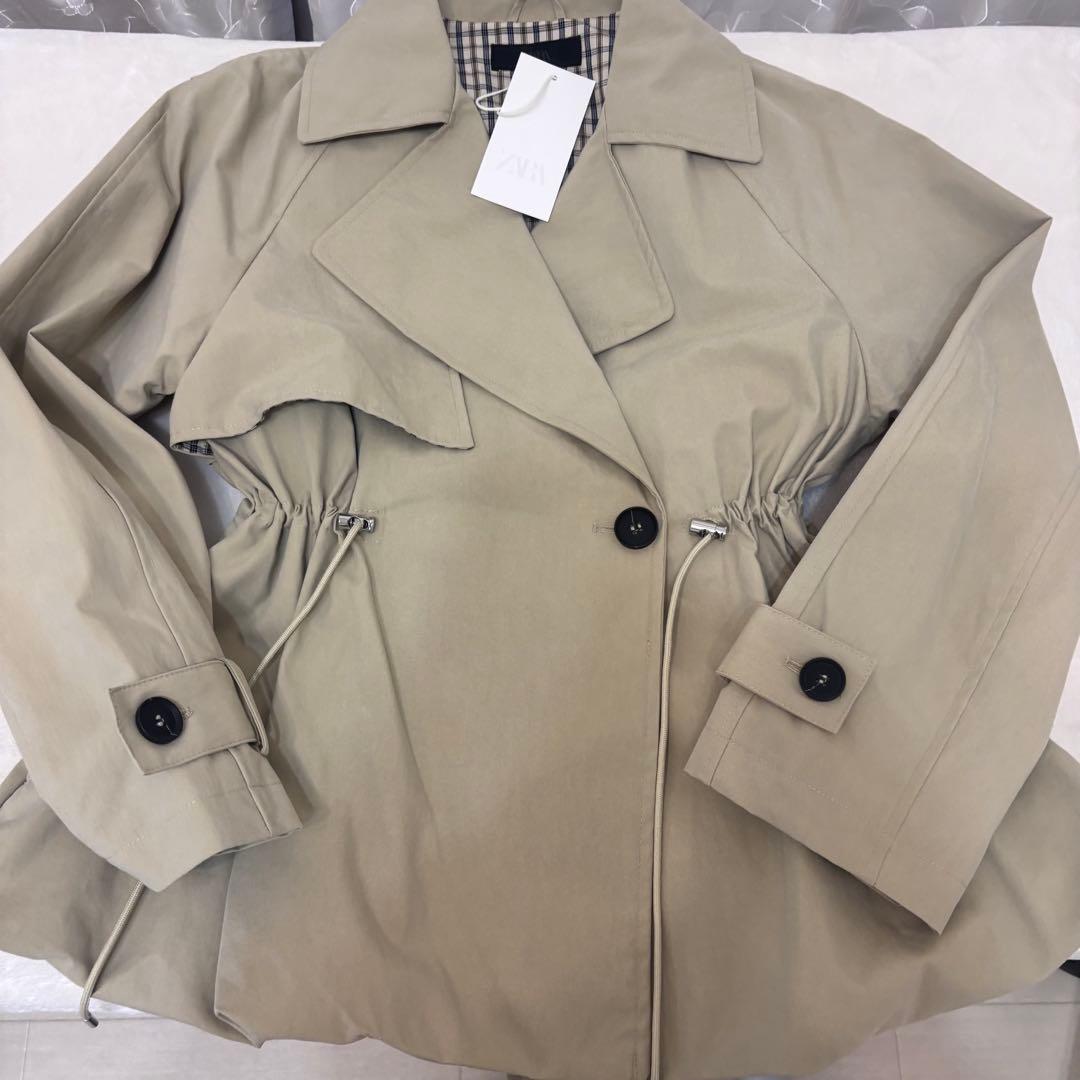 ZARA 調節可能なウエスト ショートトレンチコート L
