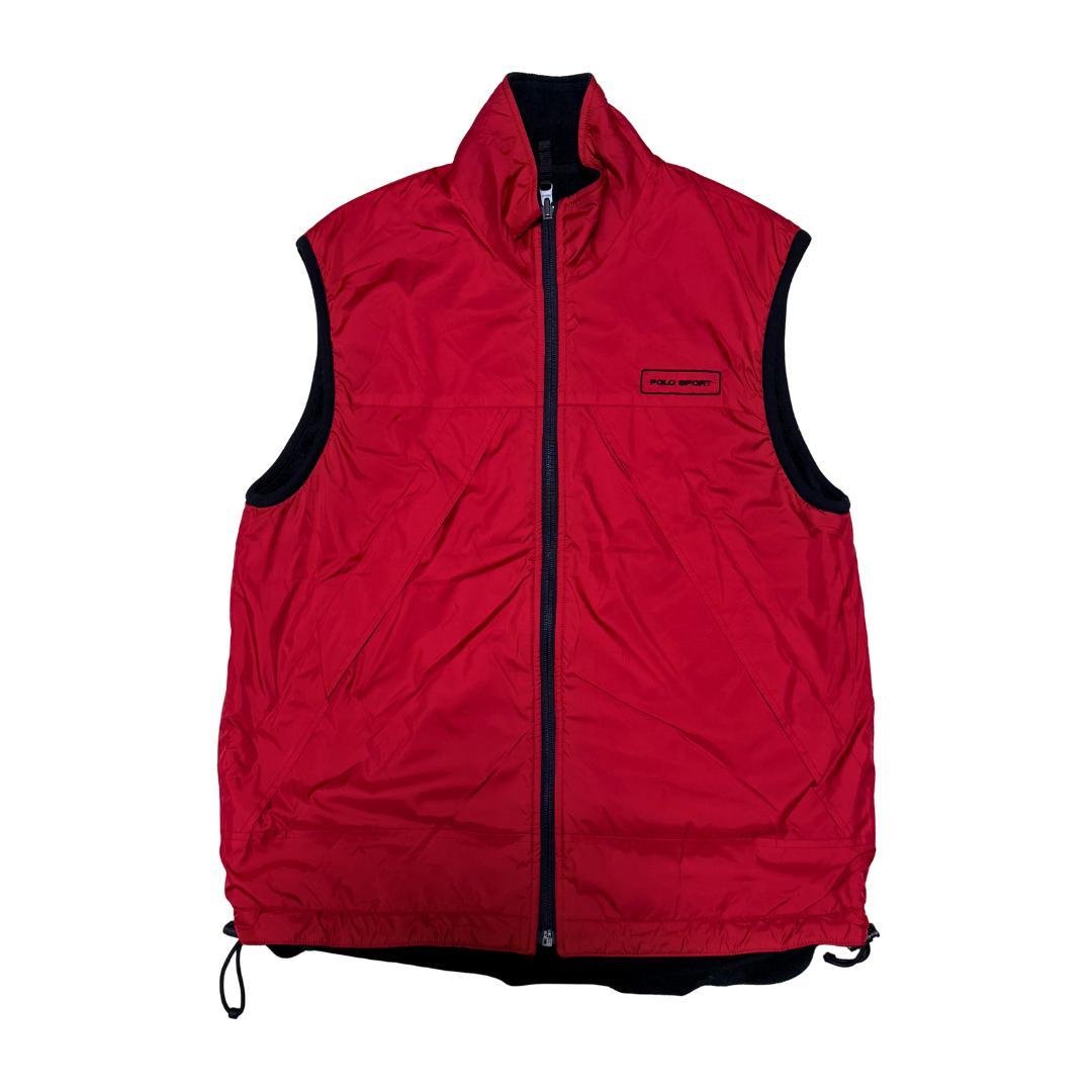 90s POLO SPORT リバーシブル フリースベスト M
