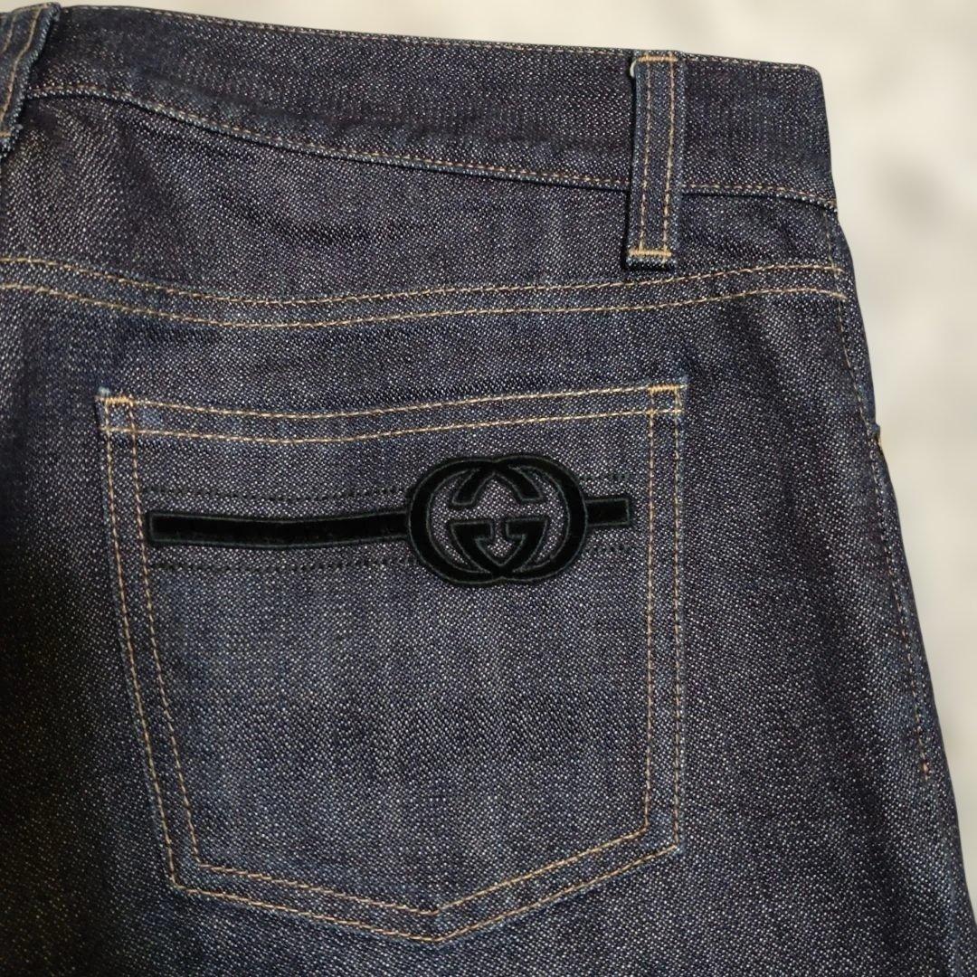 Gucci ブーツカットデニム ダークブルー正規品　美品