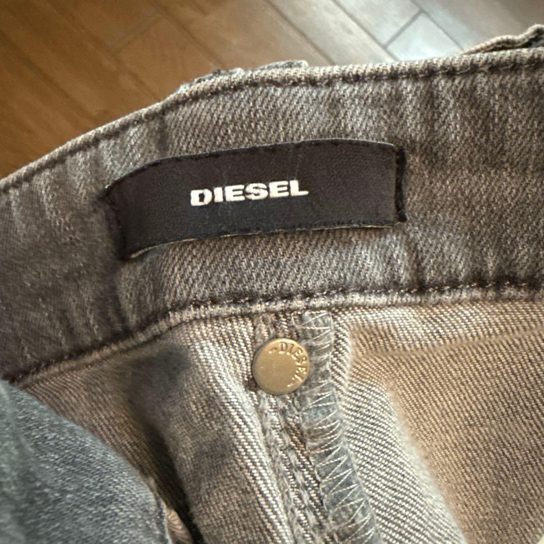 DIESEL新品 グレー ワイドパンツ サイドストライプ