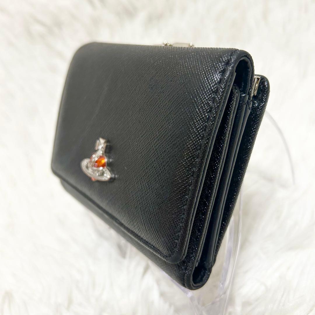 美品✨ヴィヴィアンウエストウッド ディアマンテ 三つ折り財布 がま口 レザー