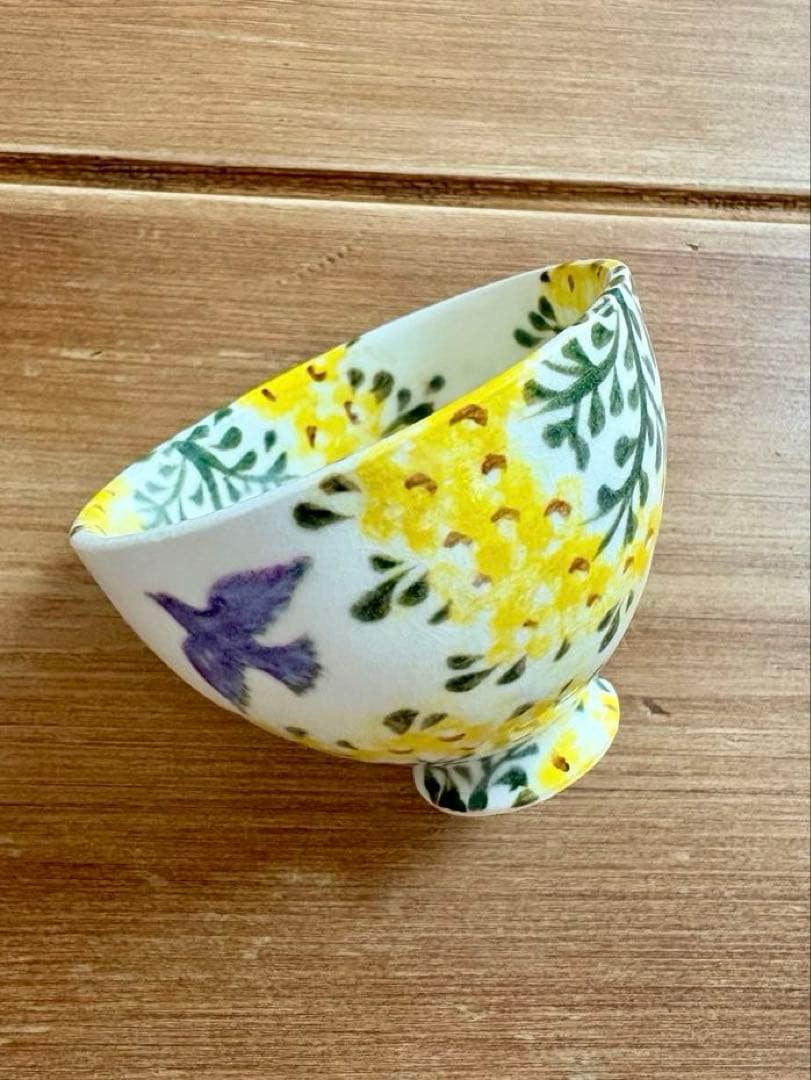山野辺彩さん　ミモザと鳥　小鉢　フリーカップ　未使用品