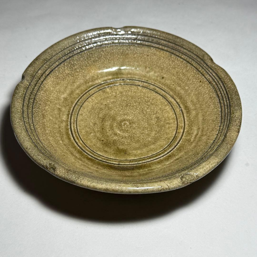 ◆古瀬戸輪花平皿 菓子皿 茶道具 江戸時代◆