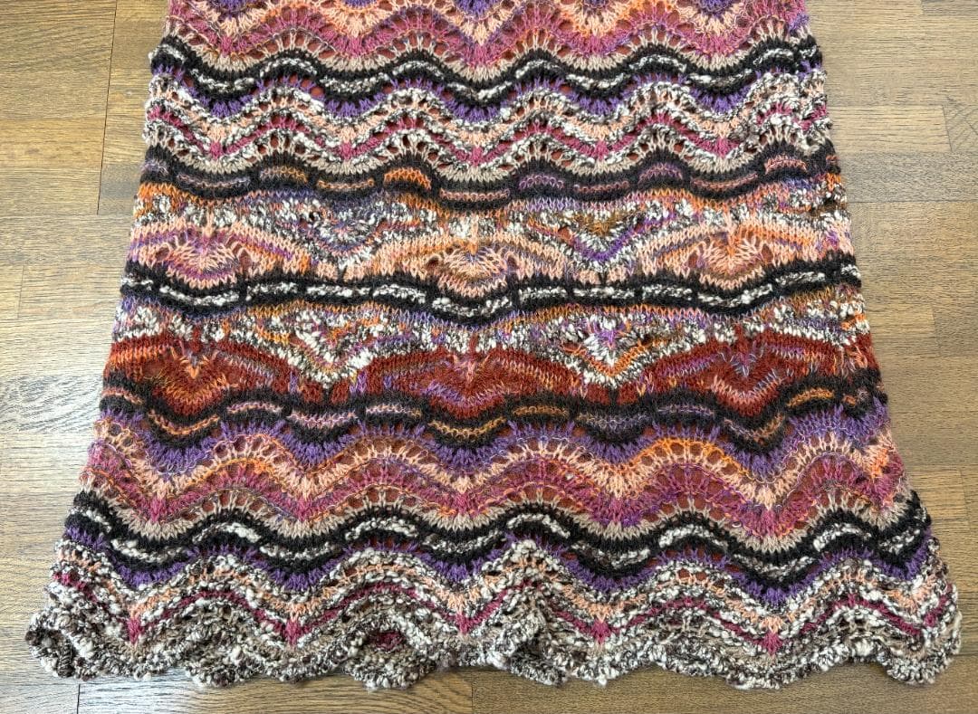 MISSONI ニットロングスカート マルチカラー 波柄 総柄40