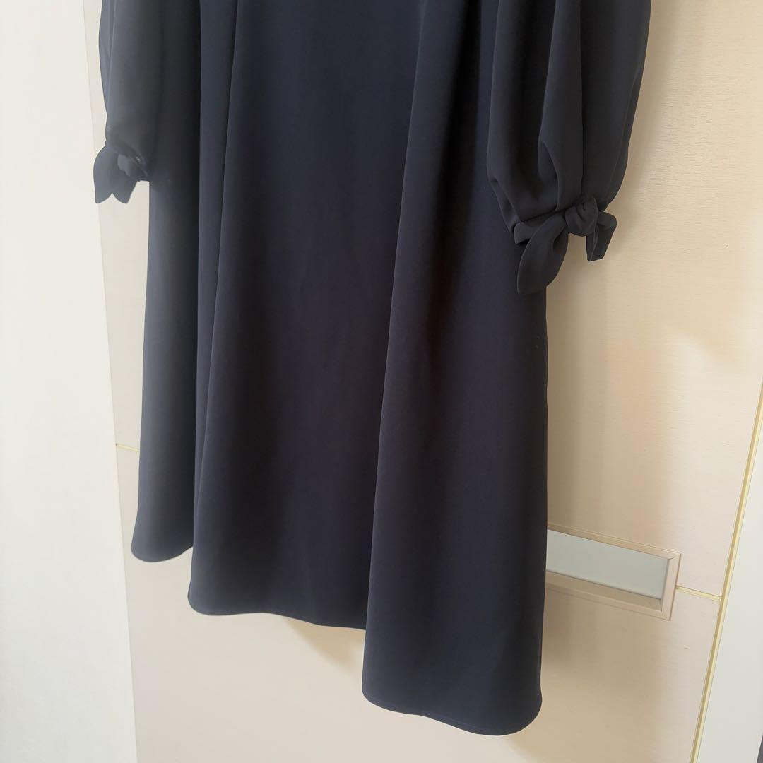 【人気】TOCCA トッカ シンプル リボン ワンピース ネイビー 紺 お受験