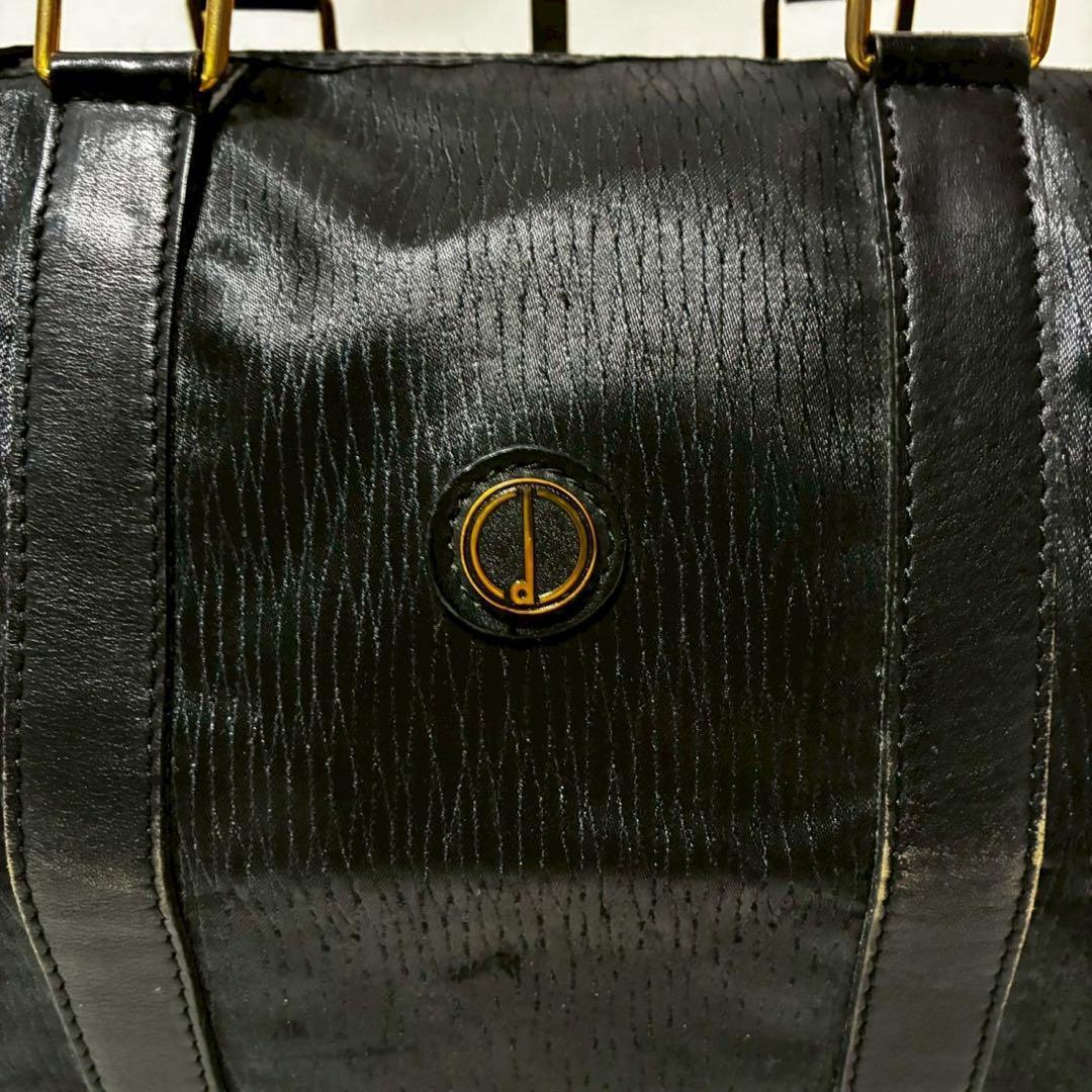 美品　dunhill ボストンバッグ ロゴ　PVC 黒　大容量　サイドポケット