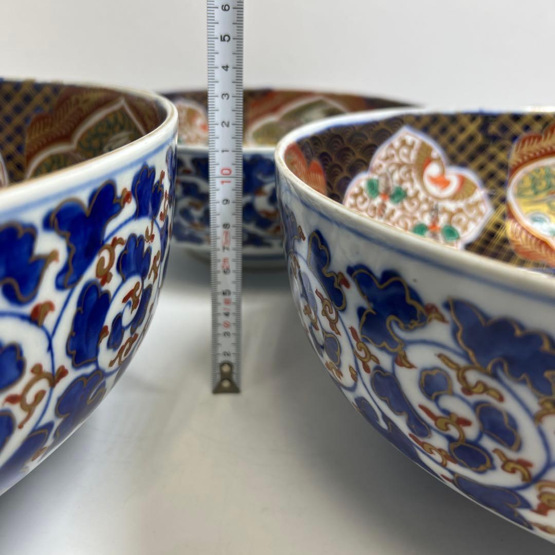 古伊万里　三ツ大鉢　木箱付　直径31/28/25㎝　東Y7-1217④