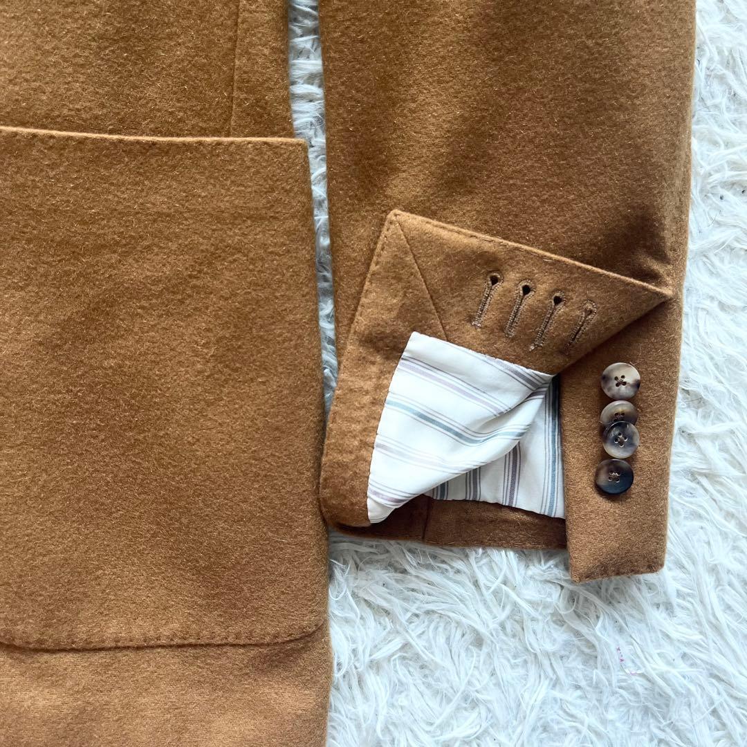 <極美品>LARDINI カシミヤ100% キャメル ダブル ジャケット 50