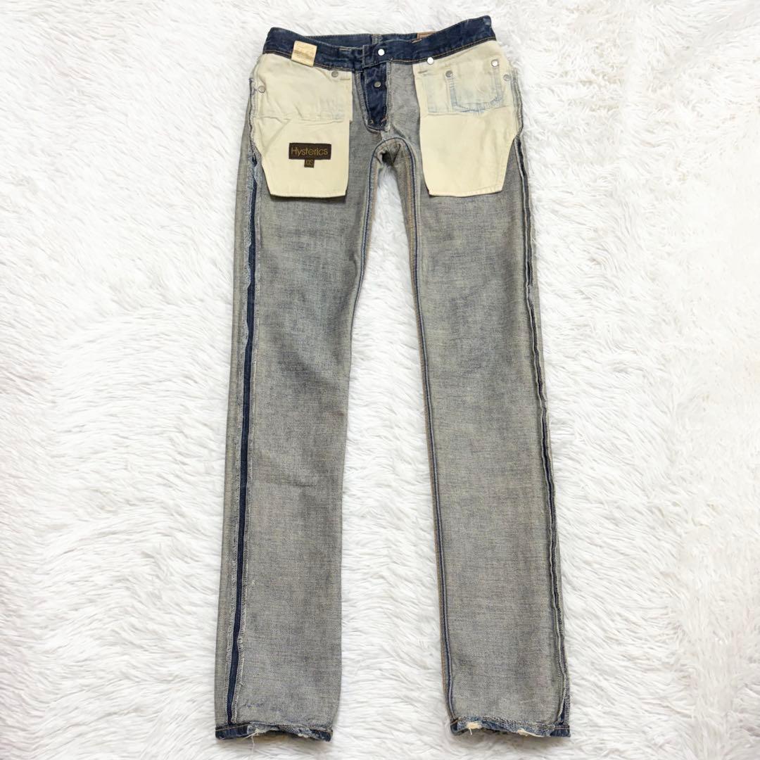 HYSTERICS　ヴィンテージ　スネークループダメージ加工デニム　スタッズ